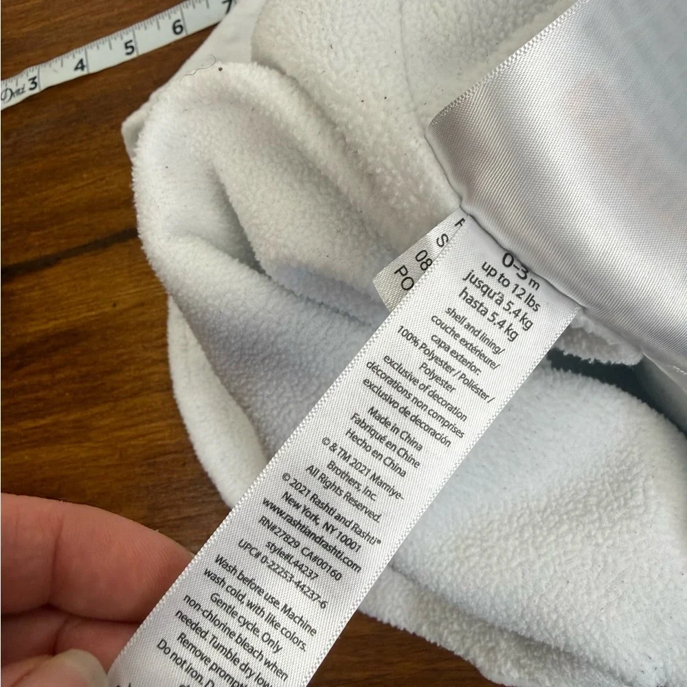 Little Me newborn 0-3 months White Textured Baby Swaddle Sack.
